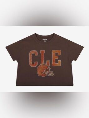 NWT Cleveland Browns FOCO Rhinestone Crop Top- Small